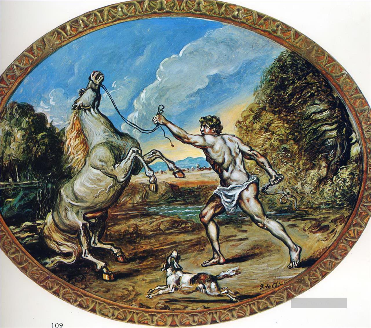 Raster und sein Pferd Giorgio de Chirico Metaphysischer Surrealismus Ölgemälde